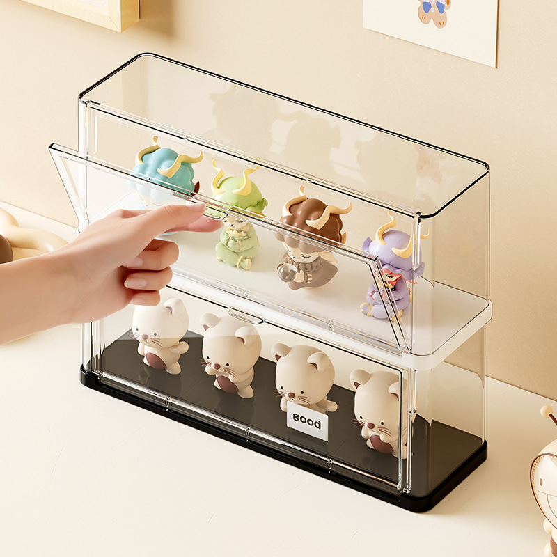 Figure Display Box - RAKKS สามารถซ้อนกล่องตาบอดกล่องเก็บกล่องมือกันฝุ่นกล่องพลาสติกขาตั้งจอแสดงผลตุ๊กตาตุ๊กตากล่อง