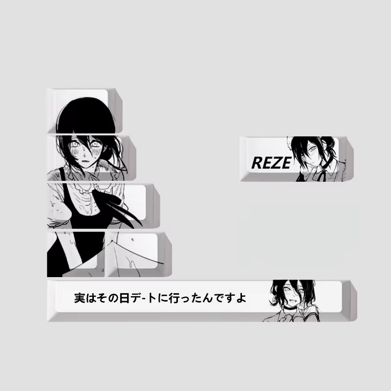 Keycap Artisan Anime - คีย์แคป Reze Personality ธีมอนิเมะ Chainsaw ตัวละครคีย์แคป