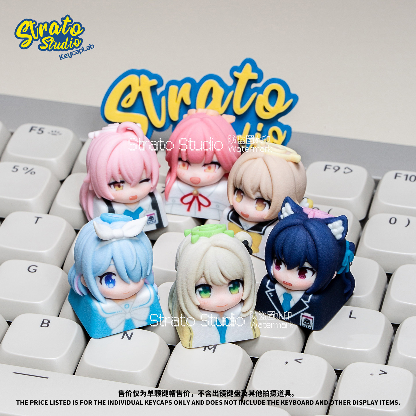 Keycap Artisan Anime - คีย์แคปเรซิ่นลายการ์ตูนอนิเมะ New Blue Archive แบบเปลี่ยนได้สำหรับคีย์บอร์ดแบบกลไก อุปกรณ์เสริมสำหรับโอตาคุ