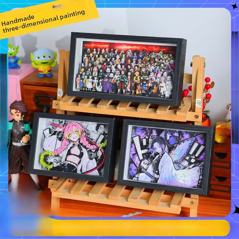 Anime Merchandise Accessories - สินค้าอนิเมะดาบพิฆาตอสูร การ์ตูนน่ารัก ชุดครอบครัว ของตกแต่งโต๊ะทำงานเด็กชายและเด็กหญิง ฟิกเกอร์ ภาพ