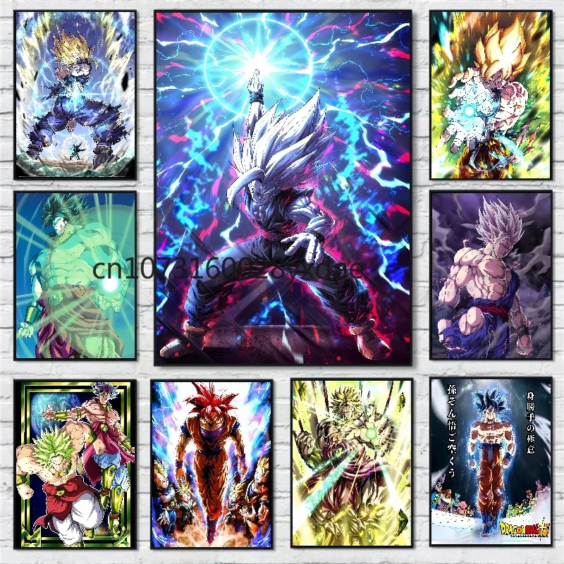 Anime Merchandise Posters - โปสเตอร์อะนิเมะคลาสสิกดราก้อนบอล HD goku โกฮัน vegeta broli