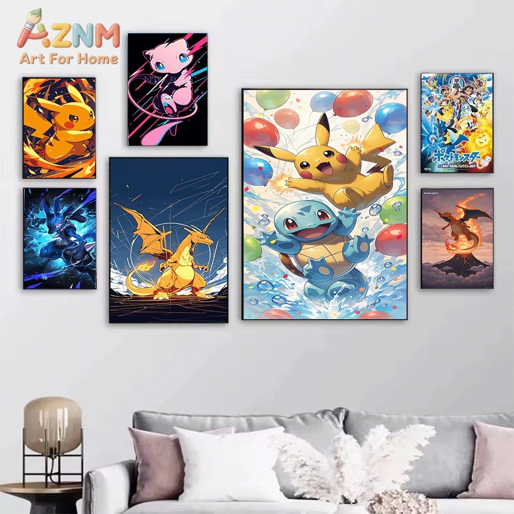 AZNM ภาพพิมพ์บนผ้าใบลายการ์ตูน - Anime Merchandise Posters บทวิจารณ์และราคา