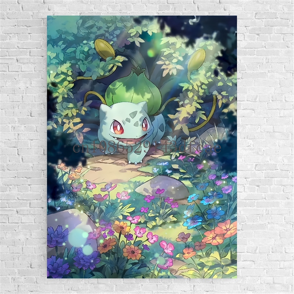 Pokemon อะนิเมะการ์ตูนภาพวาดผ้ - Anime Merchandise Posters บทวิจารณ์และราคา