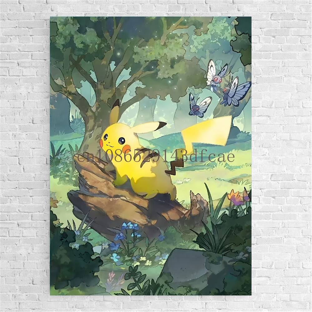 Pokemon อะนิเมะการ์ตูนภาพวาดผ้ - Anime Merchandise Posters บทวิจารณ์และราคา