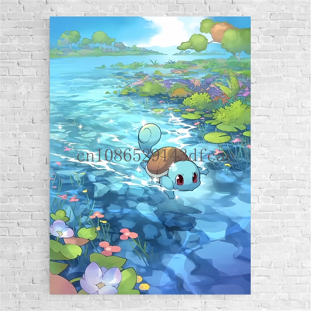 Pokemon อะนิเมะการ์ตูนภาพวาดผ้ - Anime Merchandise Posters บทวิจารณ์และราคา