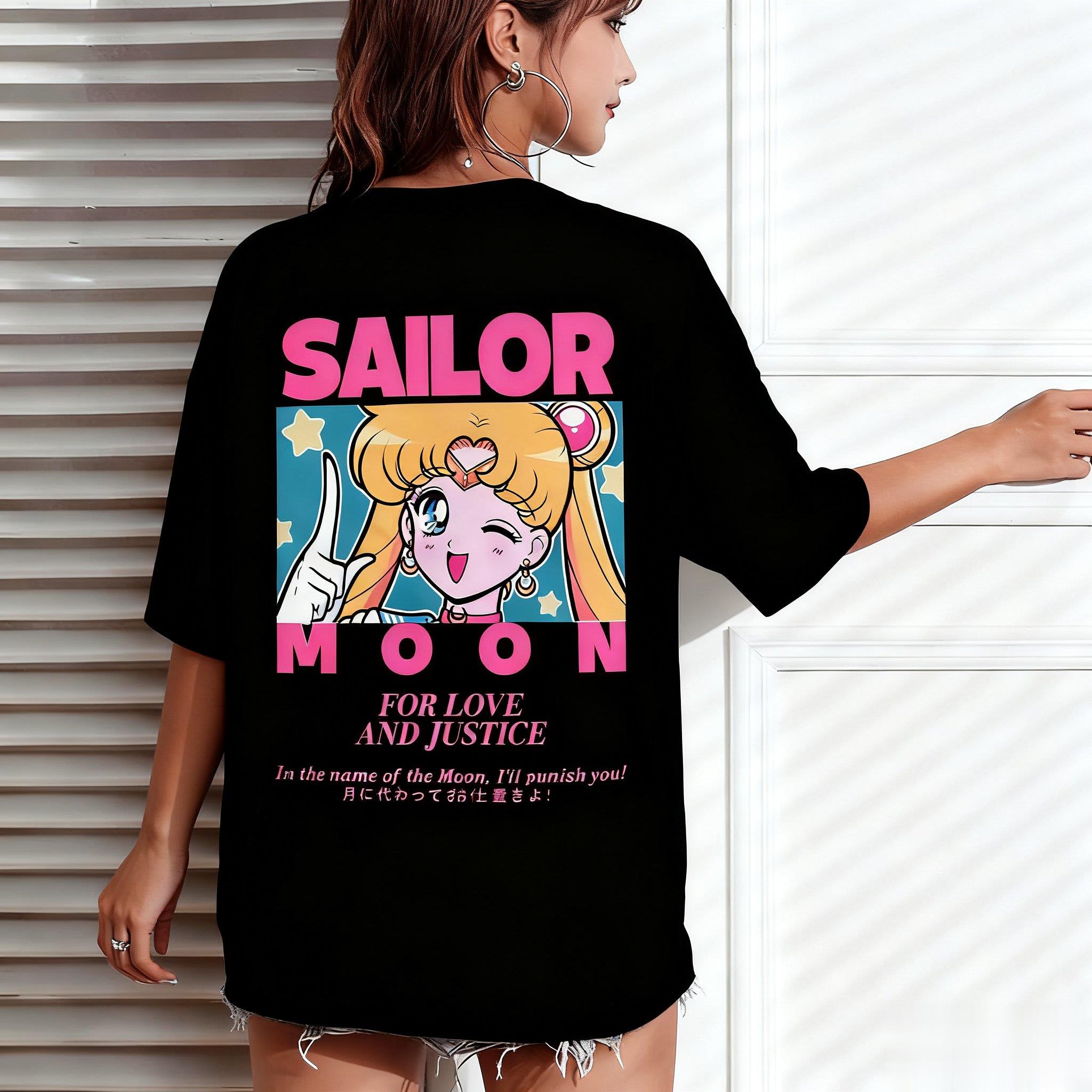 เสื้อยืดโอเวอร์ไซส์ลายเซเลอร์ม - Anime Merchandise Store In Japan บทวิจารณ์และราคา