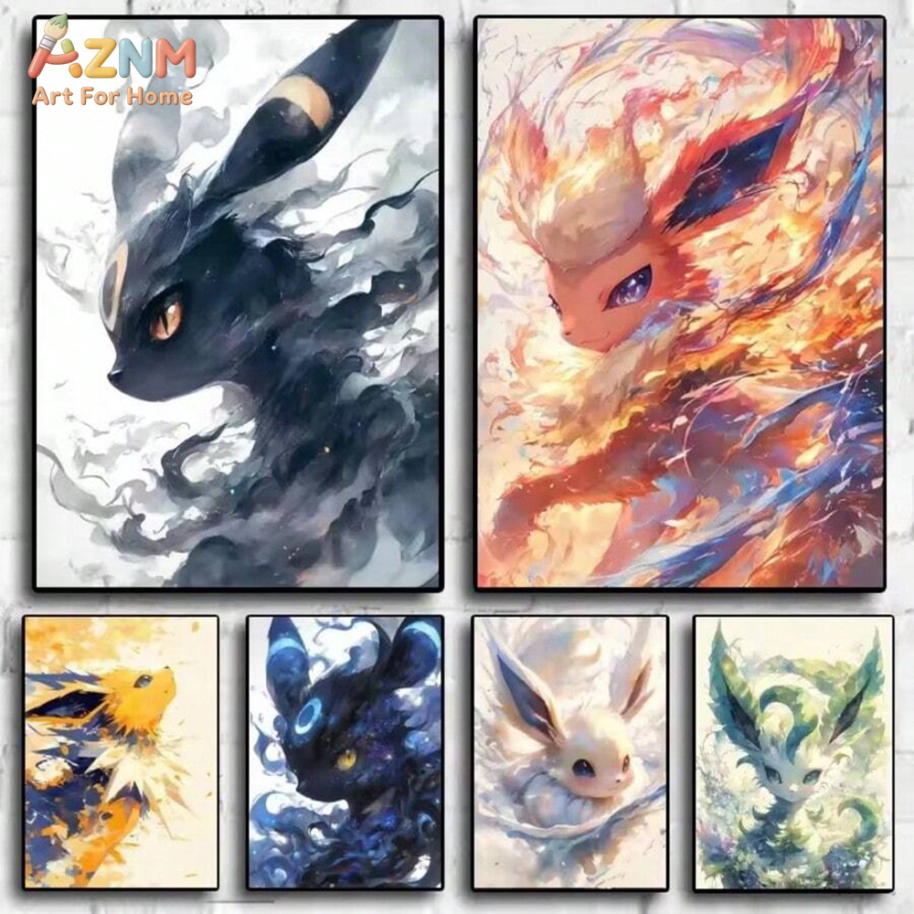 AZNM สีน้ำอีวีลูชั่นส์พิมพ์บนผ - Anime Merchandise Posters บทวิจารณ์และราคา