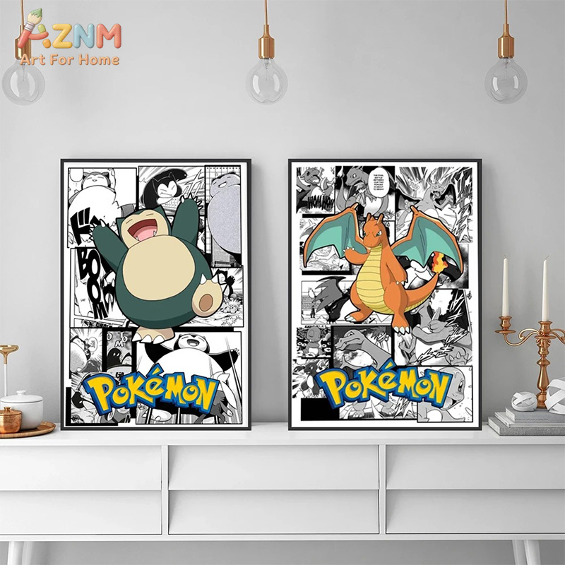 AZNM โปเกมอน ชาริซาร์ด พิคาชู  - Anime Merchandise Posters บทวิจารณ์และราคา